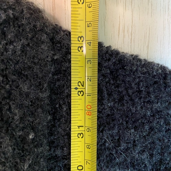 Temperance Boucle Charcoal Grey Black Open Front Oversized cardigan Small - Picture 7 of 9